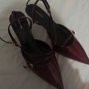 Elegant Burgundy Strappy Heels